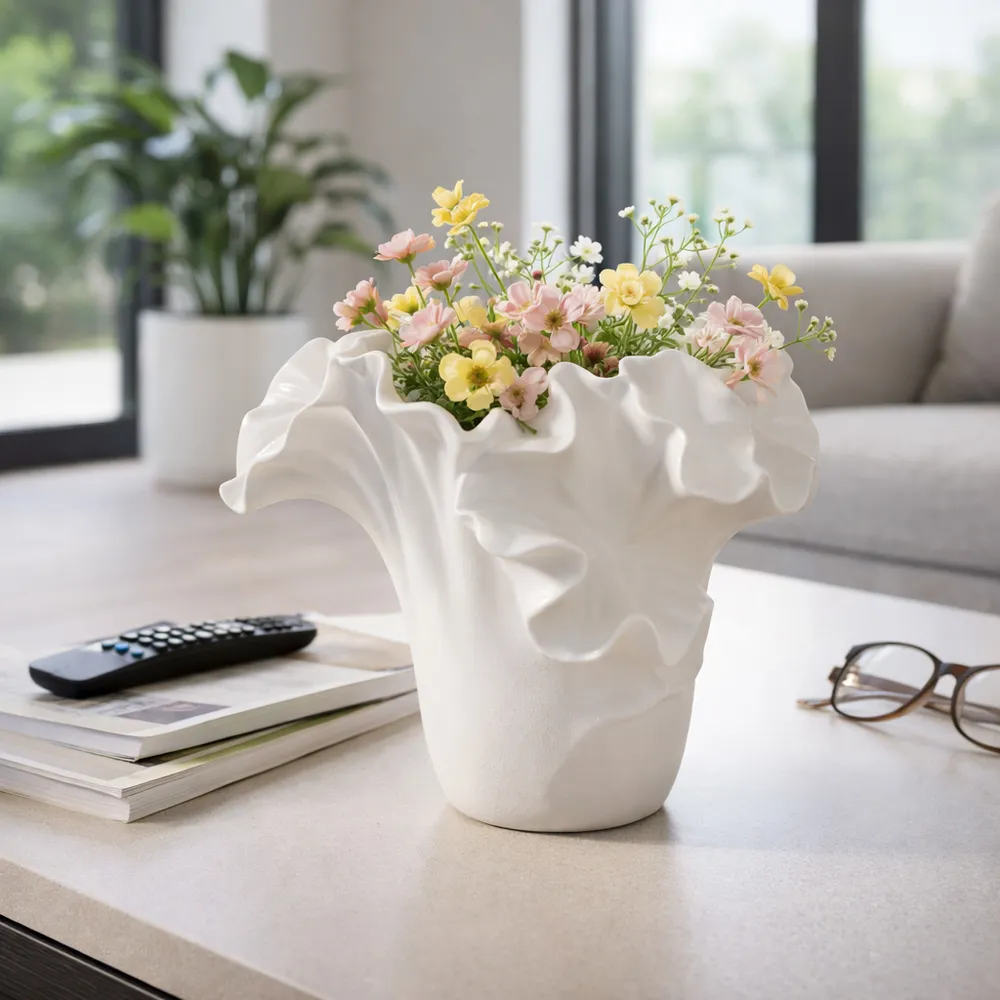 ALDERPORT WHITE VASE 8 (IN)