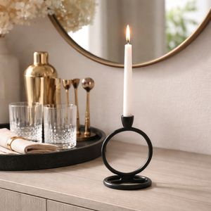 EDMONDMORE BLACK CANDLE HOLDER 8 (IN) 2
