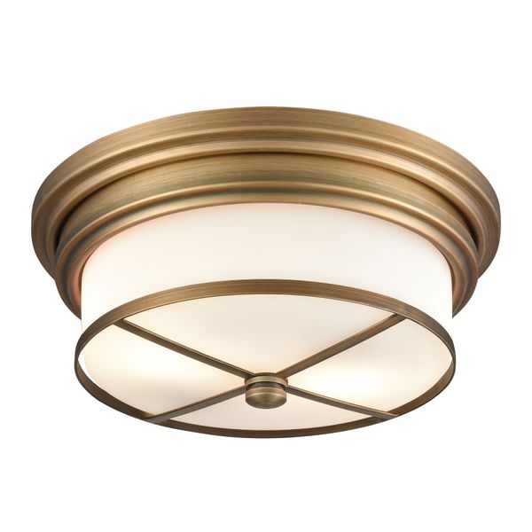Noor 13'' Wide 2-Light Flush Mount - Classic Brass