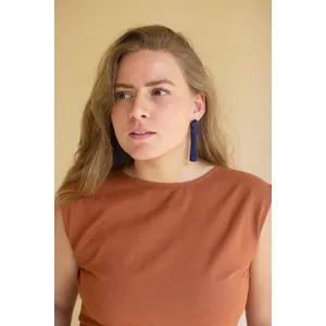 Fabricwrapped Earrings / Cobalt 2