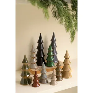 Set of 10 Ceramic Christmas Trees 1