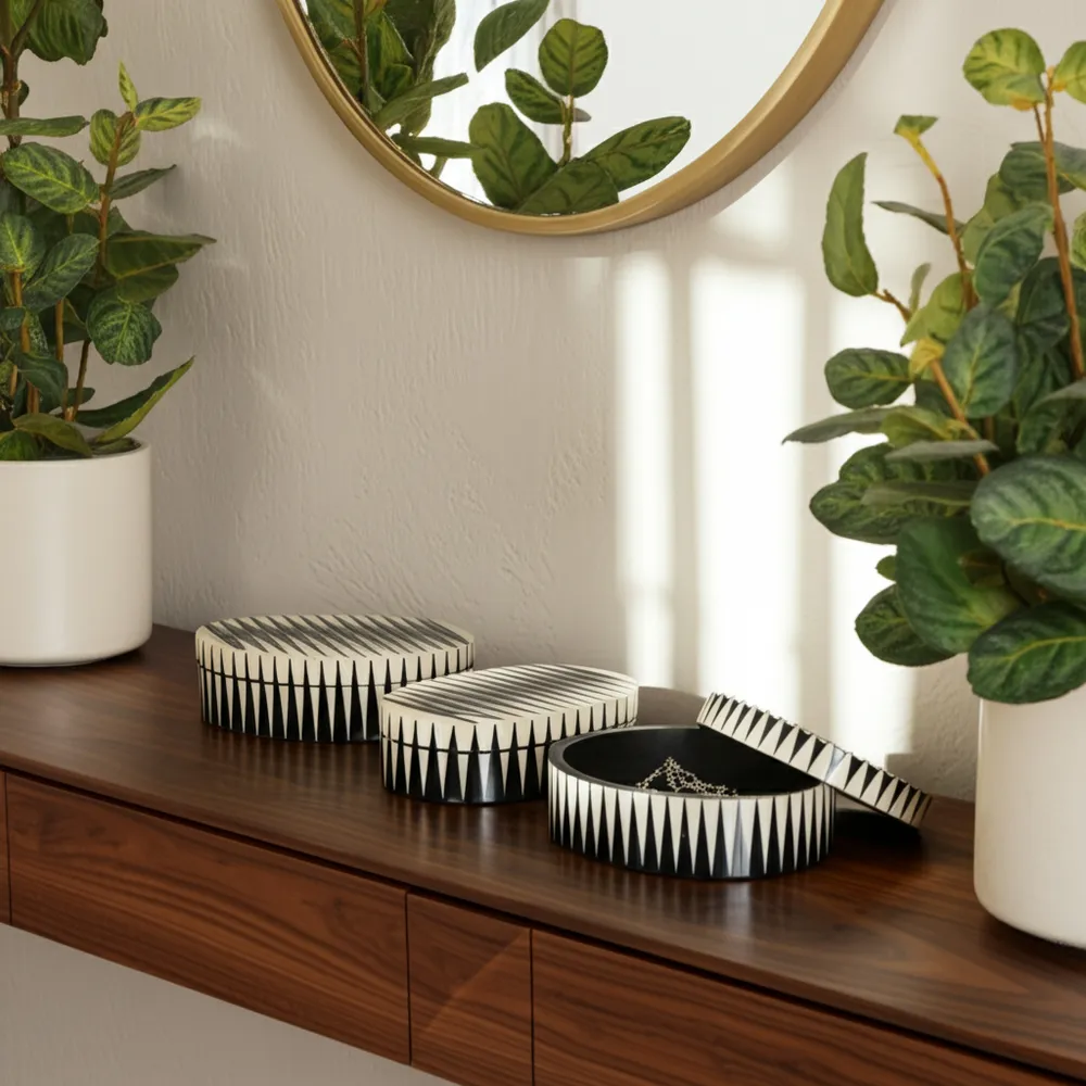 FALLONFORD SET OF 3 WHITE BOXES 4 (IN)