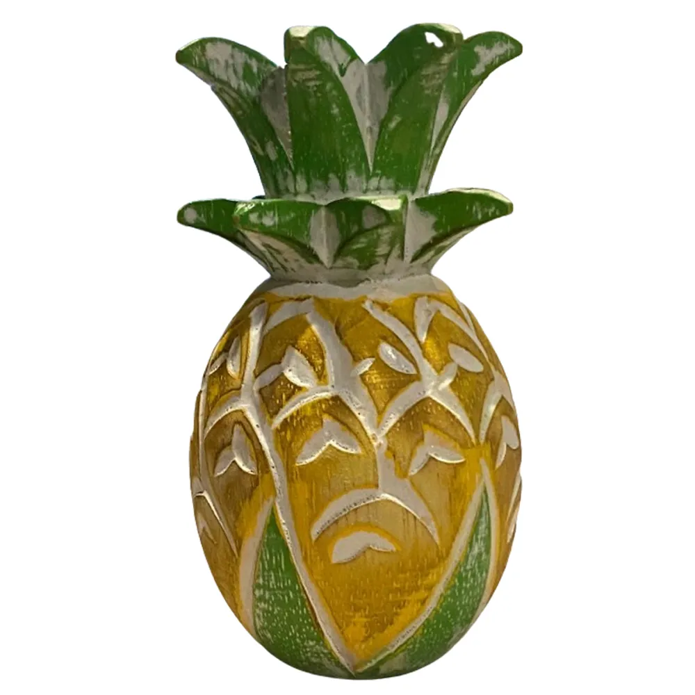 12" CARVED PINEAPPLE YELLOW/GREEN