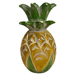 12" CARVED PINEAPPLE YELLOW/GREEN 1
