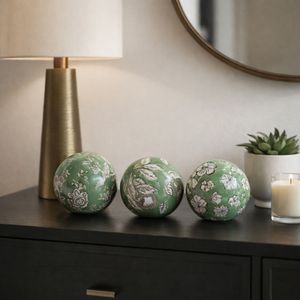 NOVAPORT SET OF 3 GREEN ORBS 5 (IN) 12