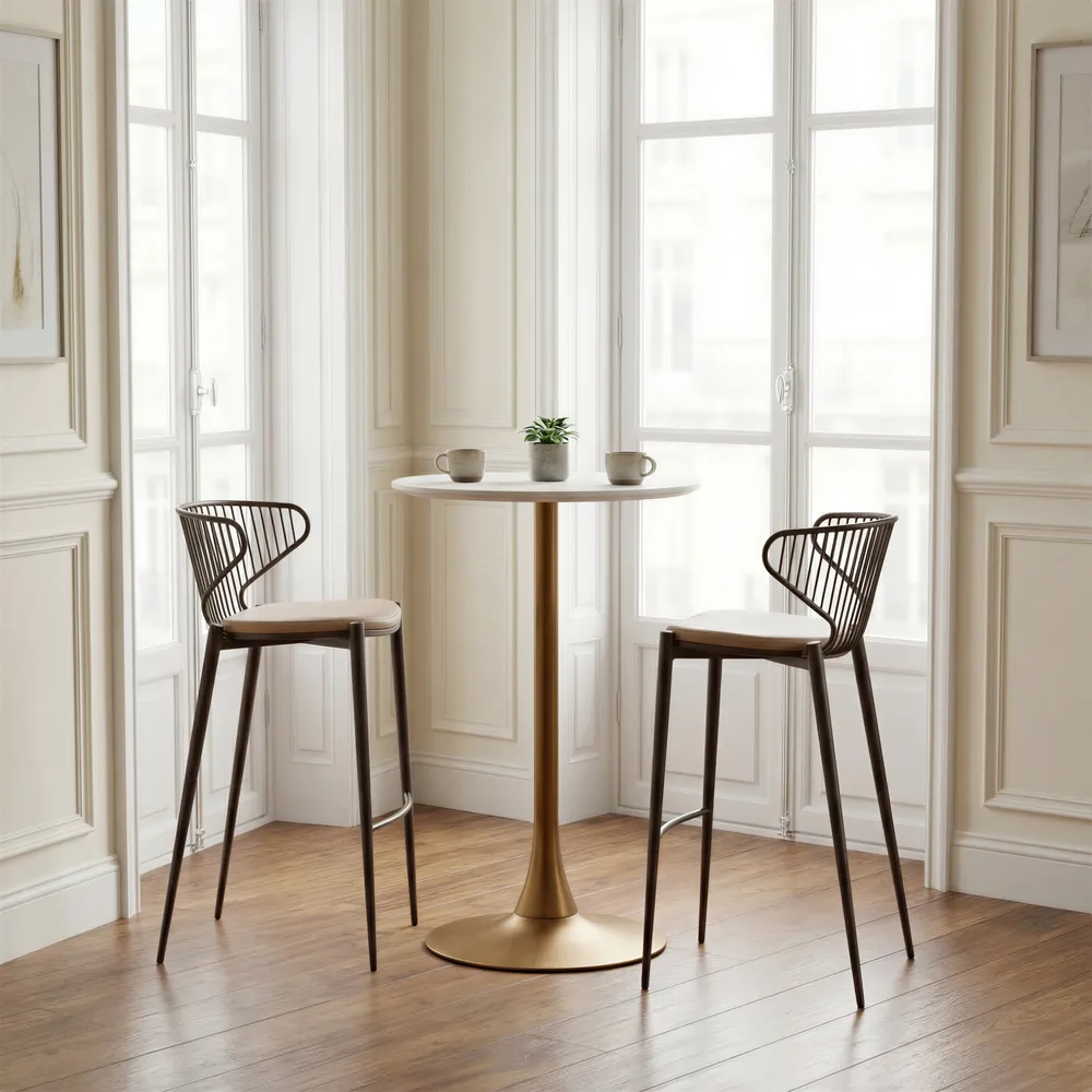 Silues Barstool Taupe & Brown