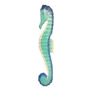 38" BLUE CARVED SEAHORSE PLAQUE 1