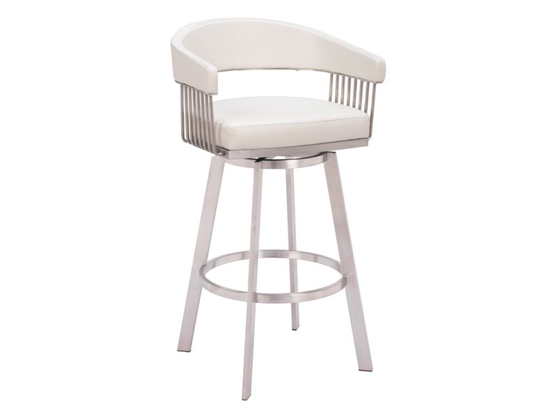 Bantry Swivel Barstool White 7