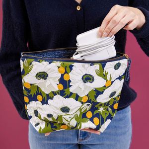Anemone Poppy Large Essential Canvas Pouch 4
