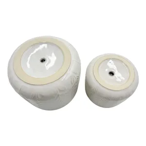DUNRUN SET OF 2 IVORY PLANTER 7 (IN) 5