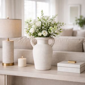 CLOVERWIND WHITE VASE 14 (IN) 13