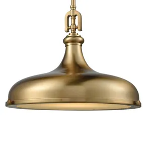 Rutherford 18'' Wide 1-Light Pendant - Satin Brass 4