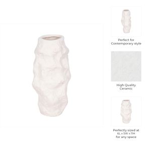 PEYTONTON WHITE VASE 11 (IN) 9