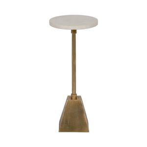 METAL, 23"H ROUND DRINK TABLE, GOLD/WHITE 1