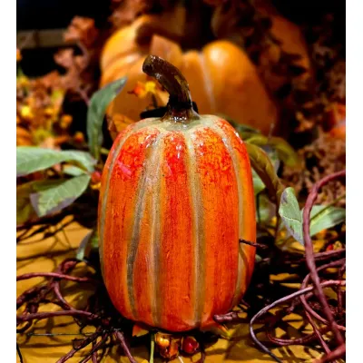 Harvest Crest Pumpkin 4x4x7in