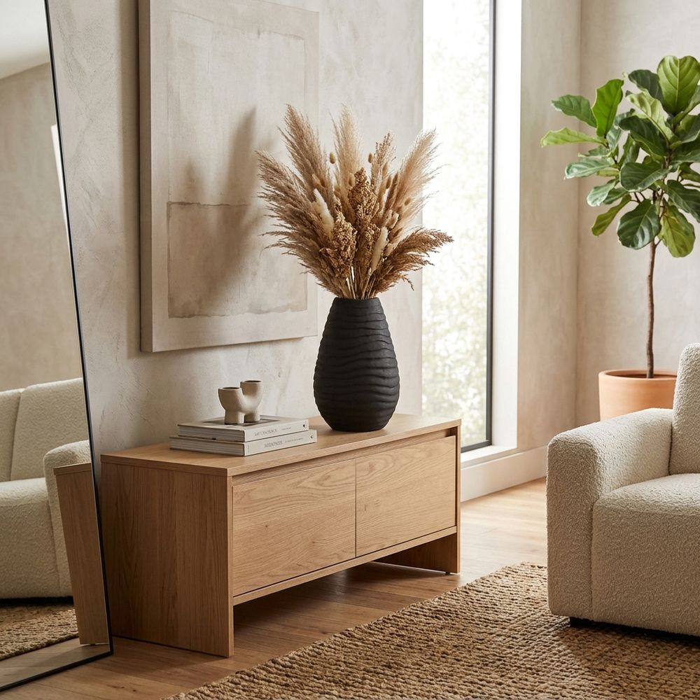 HAVENOAK BLACK VASE 18 (IN)