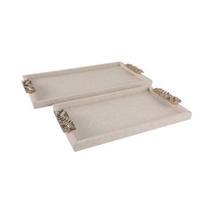 LANE SET OF 2 IVORY TRAY 1 (IN) 3