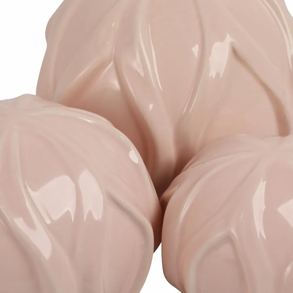 FINTONPORT SET OF 3 PINK ORBS 6 (IN)