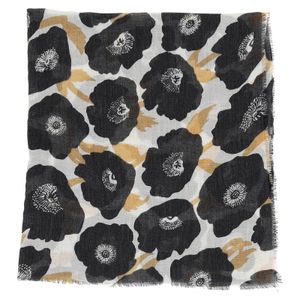 Poppies Black Featherweight Scarf 5