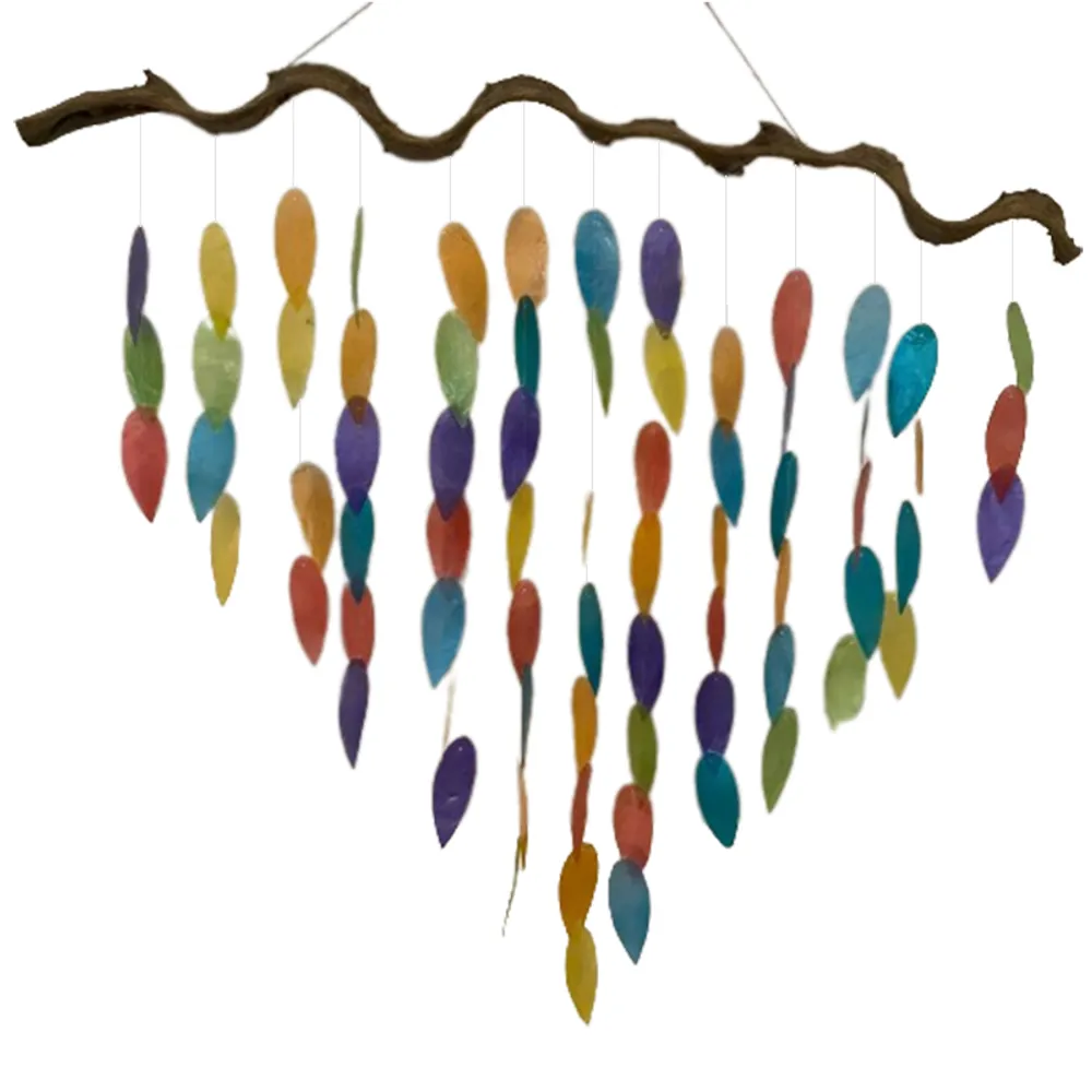 FEATHER CAPIZ RAINBOW MOBILE