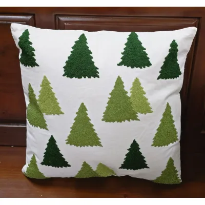 Square Multi Colored Tree Pillow 15.5x15.5x1in