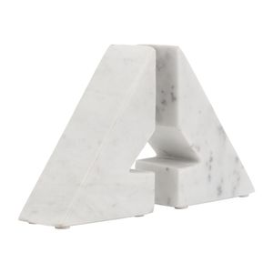 HUTTONLAKE SET OF 2 WHITE BOOKENDS 6 (IN) 4