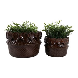 FALLONRUN SET OF 2 BROWN PLANTER 7 (IN) 3