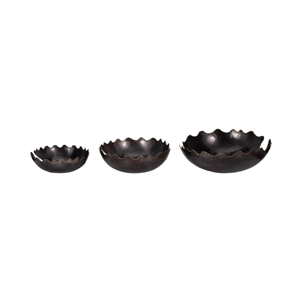 BRENTONSTONE SET OF 3 BLACK BOWLS 6 (IN)