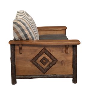 Hickory Log  Diamond Peak Loveseat - Premium Fabric - Seat:  Fabric TBD;   Backrest:  Fabric TBD 7