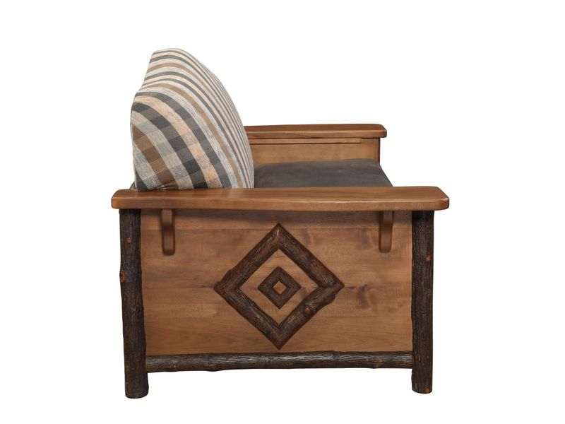 Hickory Log  Diamond Peak Loveseat - Premium Fabric - Seat:  Fabric TBD;   Backrest:  Fabric TBD 7