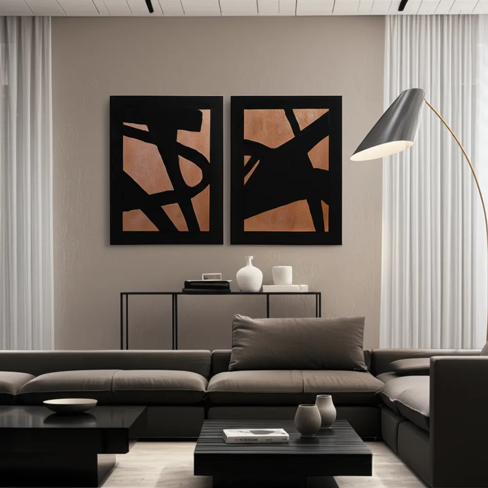 DRAYTONSTONE SET OF 2 BLACK ART 48 (IN)