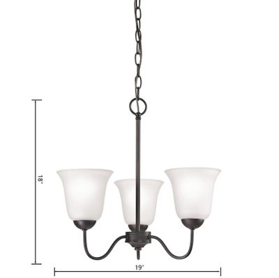 Conway 19'' Wide 3-Light Chandelier - Oil Rubbed Bronze