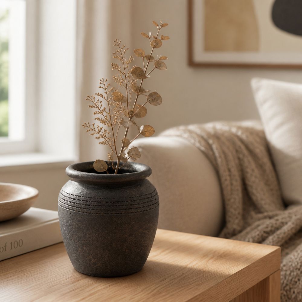 GRIFFINLAND BLACK VASE 6 (IN)