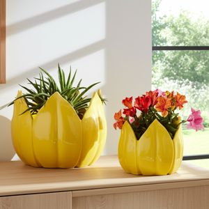 GENTRYWIND SET OF 2 YELLOW PLANTER 10 (IN) 11