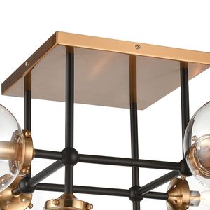 Boudreaux 26'' Wide 6-Light Semi Flush Mount - Matte Black with Antique Gold 4