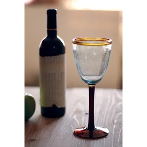Amber Rim Wine Glass 1