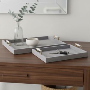 HARPERPORT SET OF 2 GRAY TRAY 3 (IN) 2