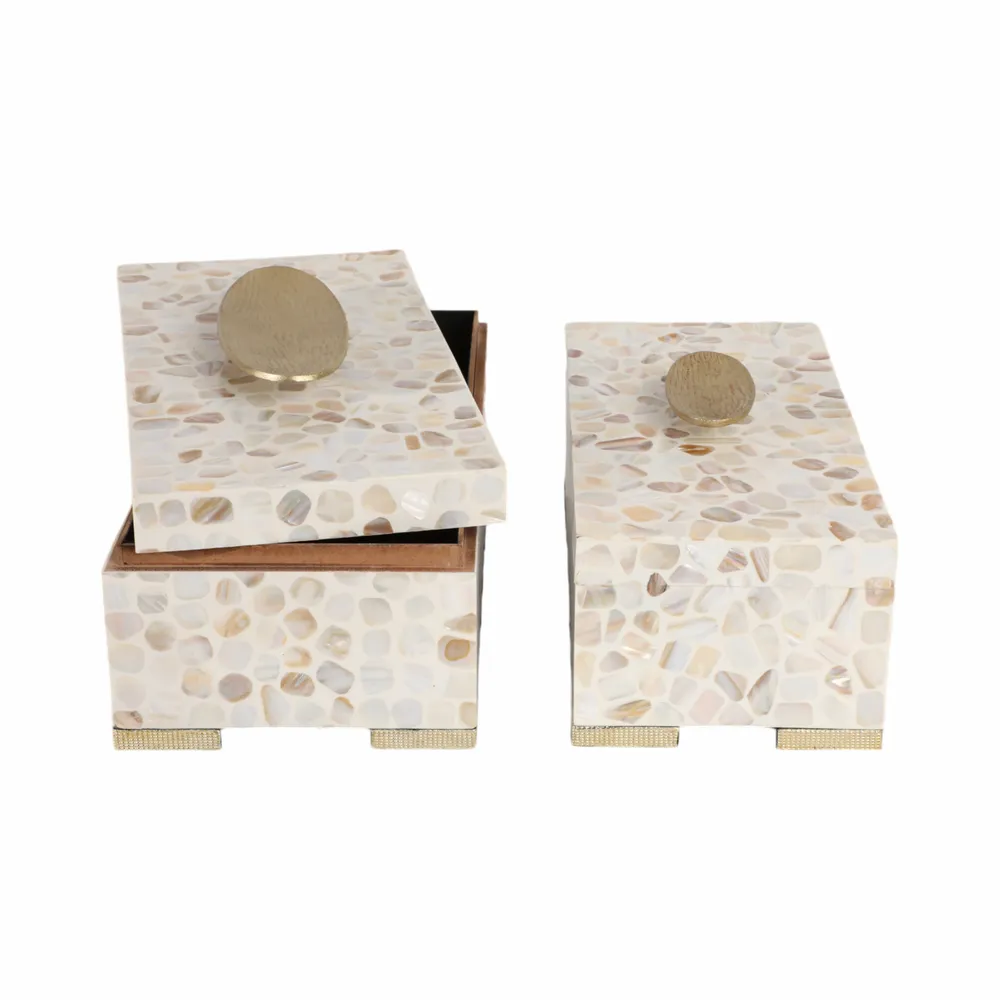 JASPERGATE SET OF 2 WHITE BOXES 6 (IN)
