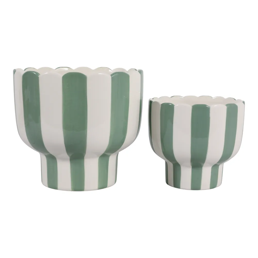 HARDYGROVE SET OF 2 GREEN PLANTER 7 (IN)