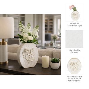 HAYESTON WHITE VASE 10 (IN) 10