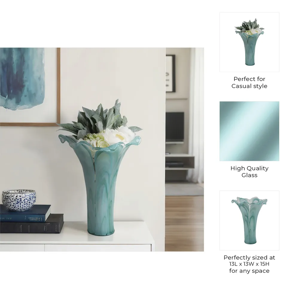 HARDENPORT BLUE GLASS VASE 15 (IN)