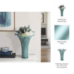 HARDENPORT BLUE GLASS VASE 15 (IN) 10