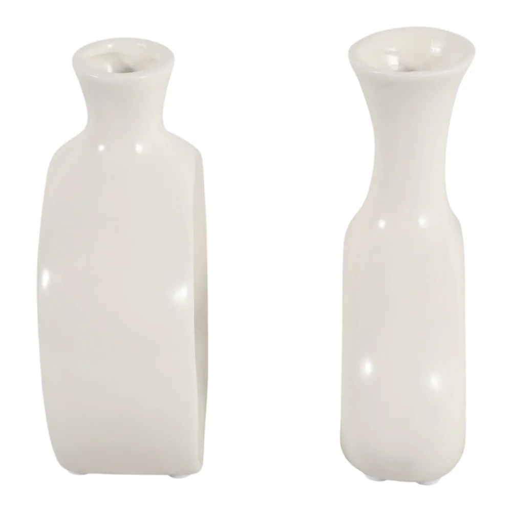 AXELTON SET OF 2 IVORY VASES 7 (IN)