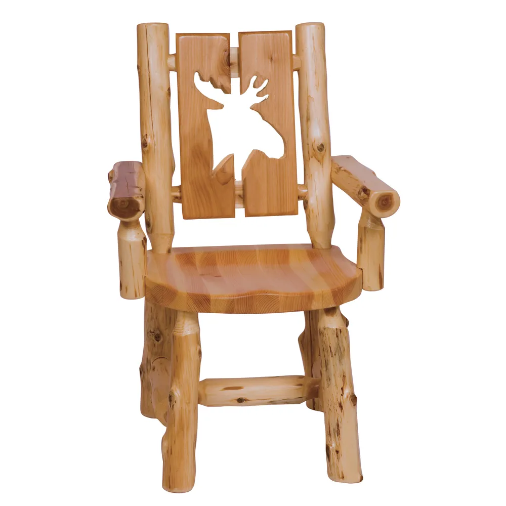 Cedar Cut-out Log Arm Chair - Natural - Moose