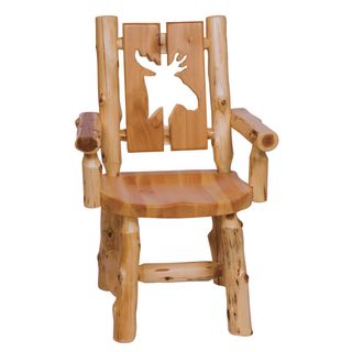 Cedar Cut-out Log Arm Chair - Natural - Moose