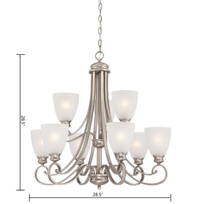 Haven 28.5'' Wide 9-Light Chandelier - Satin Pewter