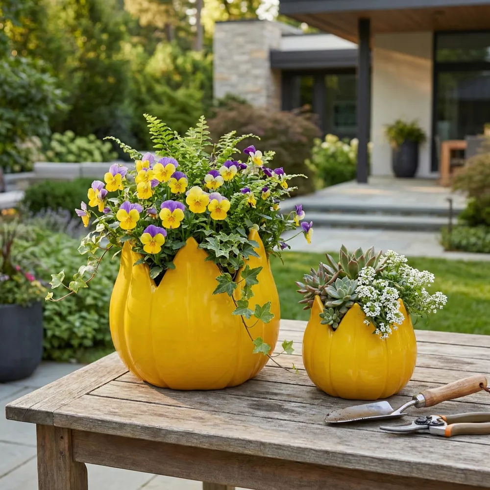 GENTRYWIND SET OF 2 YELLOW PLANTER 7 (IN)