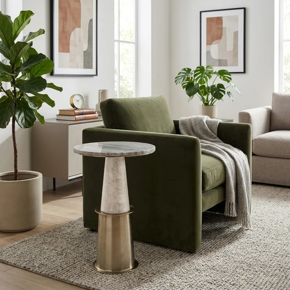 NADIARIDGE WHITE TABLE 22 (IN)