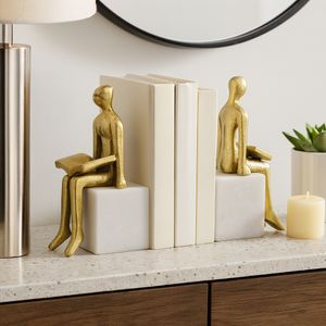PAXTONLAKE SET OF 2 WHITE BOOKENDS 8 (IN) 10