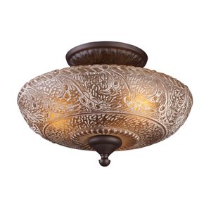 Norwich 14'' Wide 3-Light Semi Flush Mount - Oiled Bronze 1